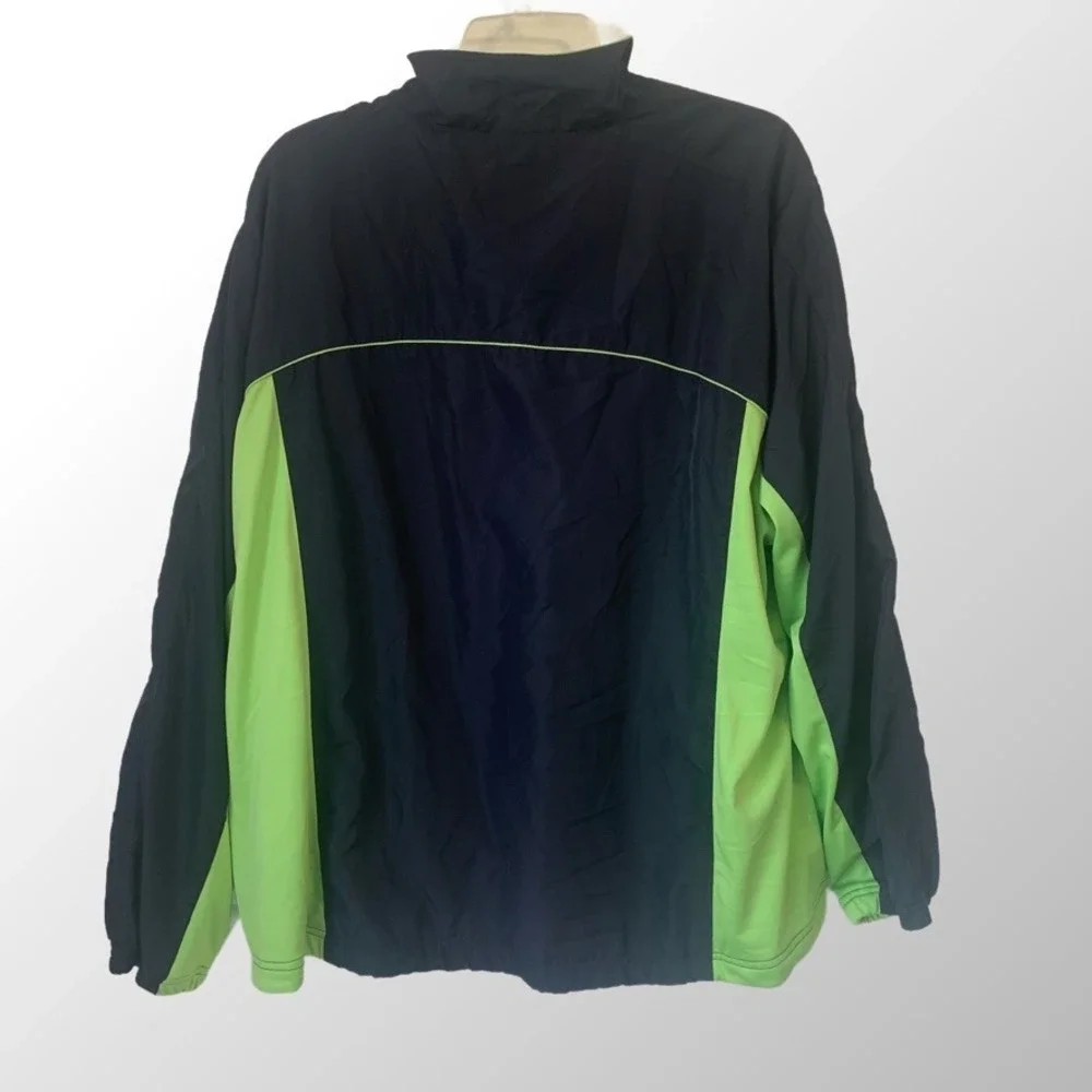 Oleg Cassini Sport‎ Jacket Full Zip Pockets Drawstring Hem Blue Green 2X